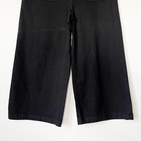 J.Crew Point Sur Wide Leg Crop Pants Black Womens 28 Petite - Picture 5 of 14